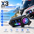 Bežične moto slušalice za kacigu X3 Pro sa Bluetooth povezivanjem, mikrofonom i komandama za jednostavno korišćenje tokom vožnje.