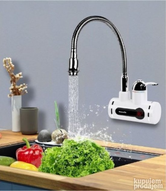 Uživajte u toploj vodi odmah uz Delimano slavinu sa grejačem. Štedi energiju i prostor.