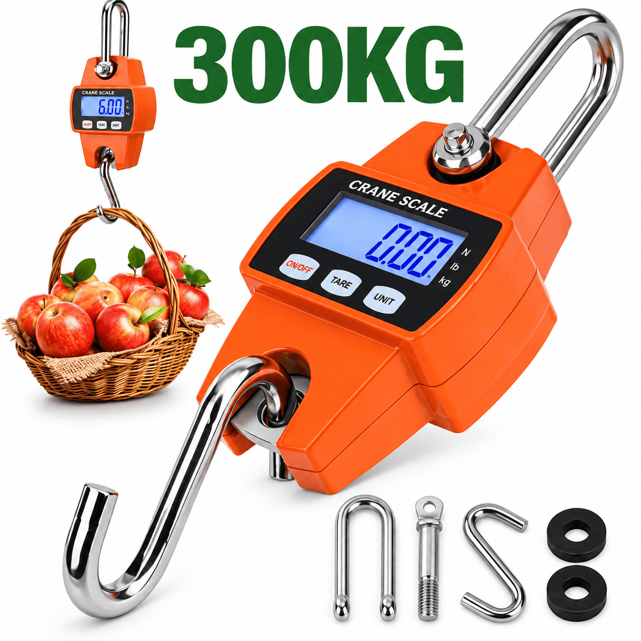 Digitalni kantar za teške terete do 300 kg sa čvrstom konstrukcijom, preciznim merenjem i praktičnim LCD ekranom.