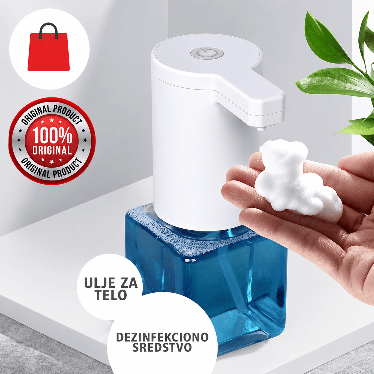 Dozer za sapun sa senzorom pokreta i kapacitetom 260 ml, praktično rešenje za higijensko i jednostavno svakodnevno pranje ruku.