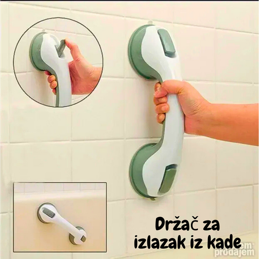 Držač za izlazak iz kade sa vakuumom – stabilan, siguran i jednostavan za montažu bez alata.