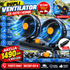 Dupli ventilator za auto i kombi 12V–24V sa podesivim uglom i regulacijom jačine protoka vazduha.