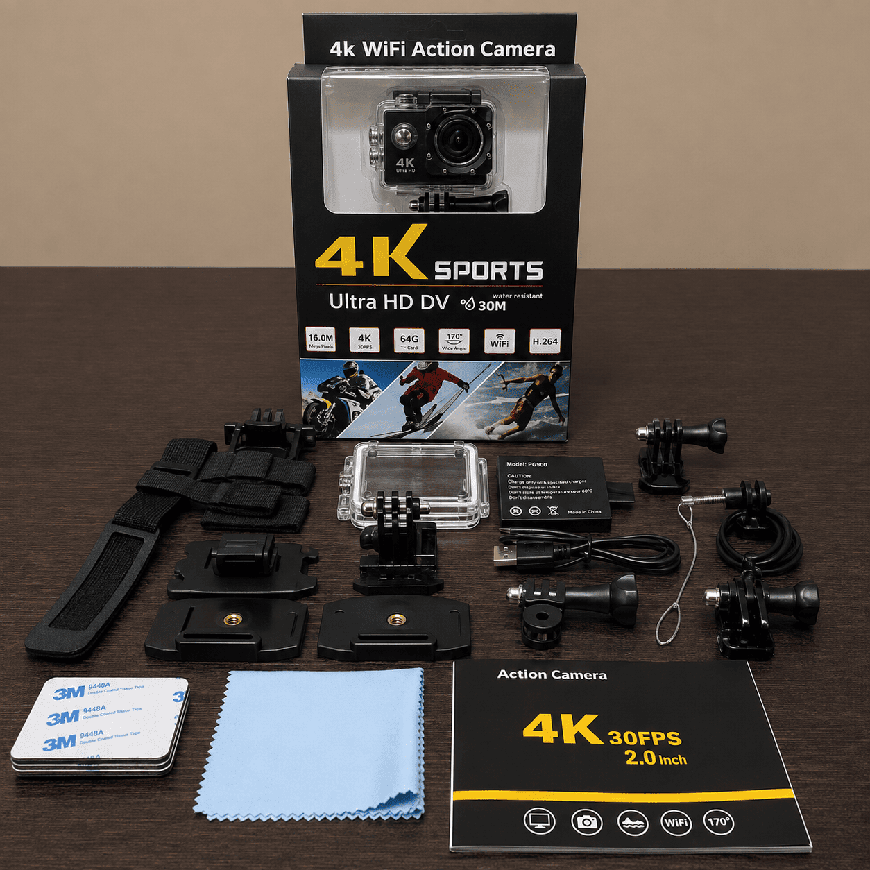 Ultra HD 4K Sports kamera sa dodatnom zaštitom, pogodna za snimanje putovanja, vožnje, sportskih aktivnosti i zanimljivih trenutaka u pokretu.