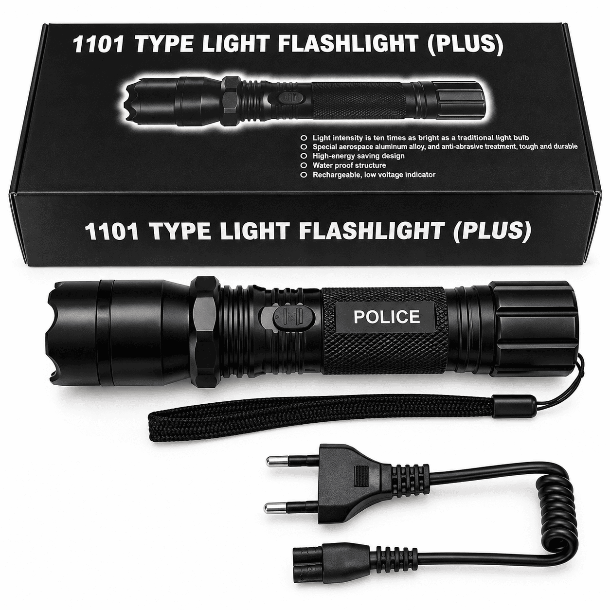Komplet za samoodbranu sa LED lampom 1101 i NATO biber sprejom od 60 ml, pogodan za nošenje u torbi, automobilu ili rancu.