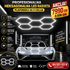 Profesionalna heksagonalna LED plafonska rasveta sa 5 ćelija, snažno i ravnomerno osvetljenje za garaže, radionice i auto detailing prostore.