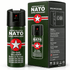 Lampa za samoodbranu Police 1101 sa snažnim LED svetlom i NATO sprejom od 60 ml, kompaktan komplet za ličnu zaštitu.