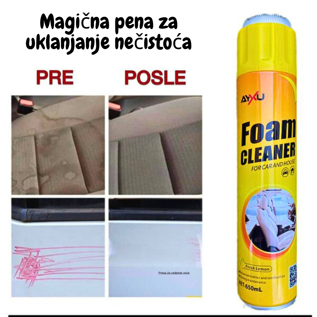 Magična pena za uklanjanje nečistoća, efikasno čisti i osvežava površine bez napora.