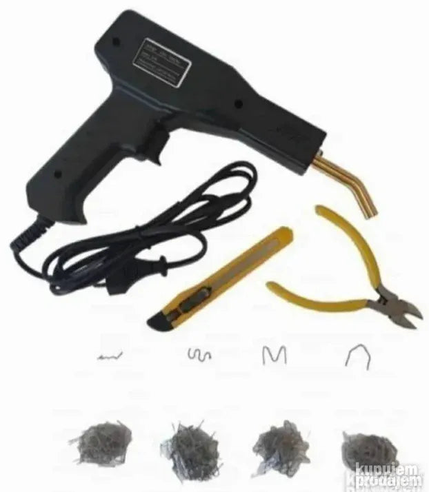Pištolj za varenje plastike u praktičnom koferu, jednostavan za korišćenje, idealan za brze popravke i varenje plastike kod kuće.