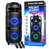Prenosivi Bluetooth zvučnik Sonivox 150W sa LED svetlosnim efektima, ugrađenom baterijom i kontrolama za podešavanje basa, visokih tonova i eho efekta.