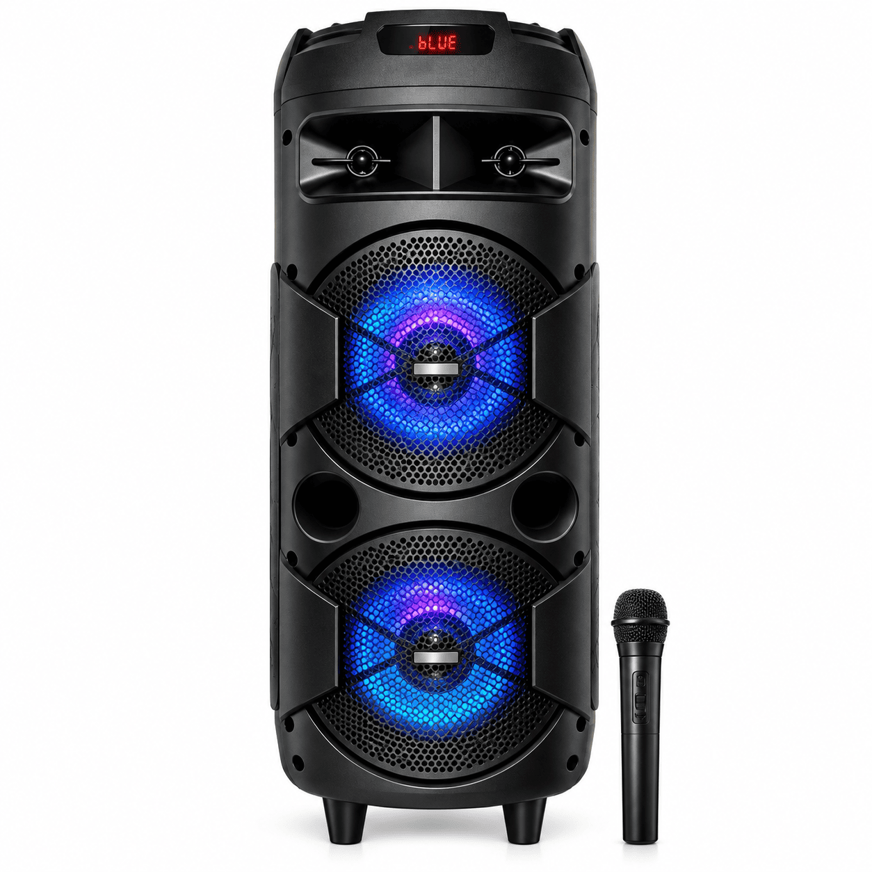 Snažan Bluetooth zvučnik Sonivox 150W sa dva zvučnika, LED osvetljenjem i više načina reprodukcije muzike, pogodan za kućnu upotrebu i zabavu sa prijateljima.