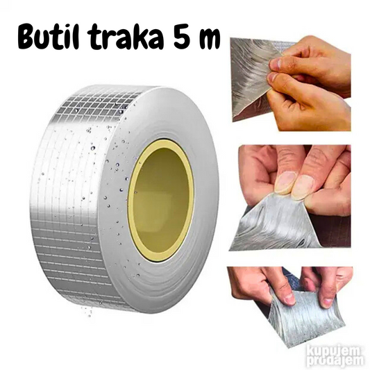 Rešite curenja lako uz aluminijumsku butil traku 5 m. Jak lepak i duga trajnost.