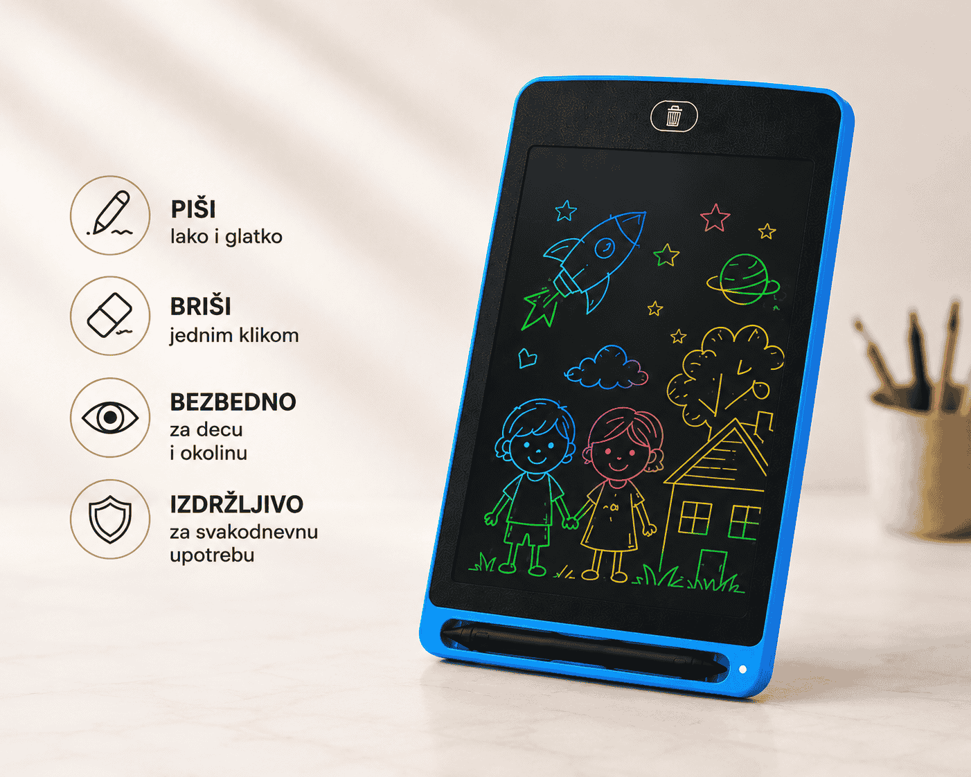 LCD piši briši tabla za kreativnu igru, školu i putovanja.
