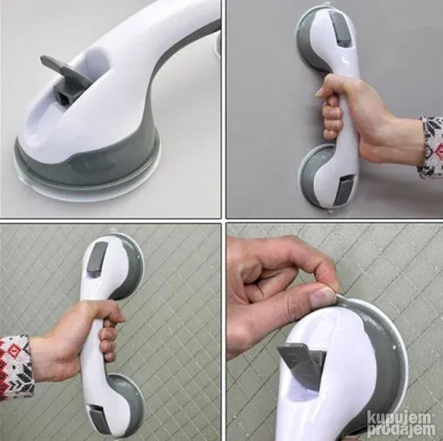 Vakuum držač za kadu koji obezbeđuje sigurnost pri ulasku i izlasku. Lako se postavlja i uklanja.