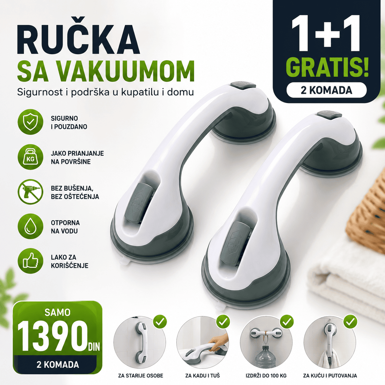 Pogodna je za kupatila, tuš kabine, toalete i druge prostorije gde je potrebna dodatna sigurnost.